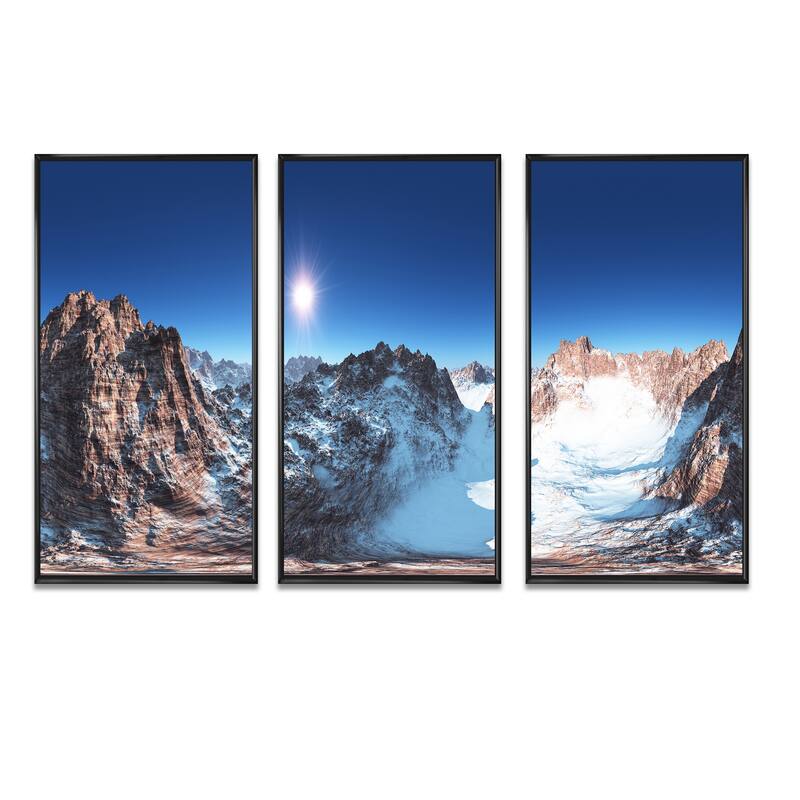 Designart "Panorama of Rocky Mountains" Landscape Framed Canvas Wall