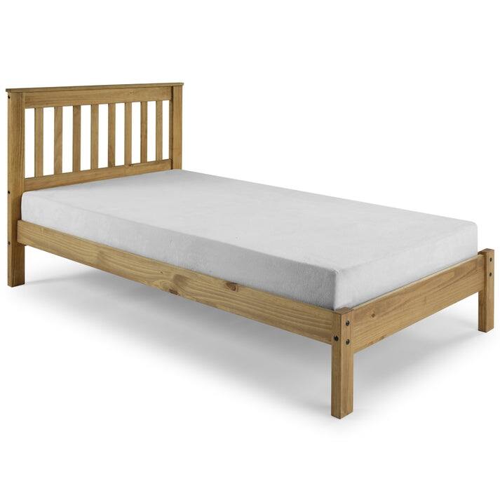 Wood Slatted Twin Size Bed Corona Collection | Furniture Dash