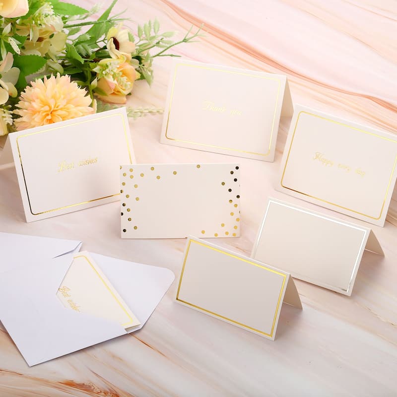 Blank Greeting Cards,100Pcs Favor Decor Foldable Blank Card, Silver Tone White - Silver Tone White
