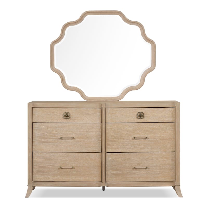 Furniture of America Kian Modern 6-Piece Natural Oak Solid Wood Panel Bedroom Set