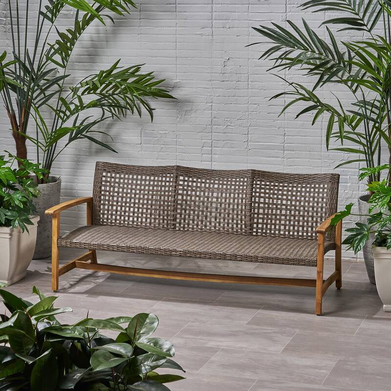 1-Piece Acacia Wood Patio Sofa