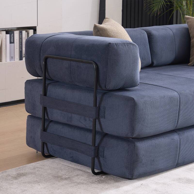 Versatile Convertible Sofa Bed with Plush Pillows for Any Living Space