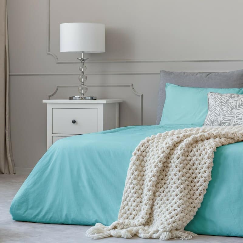 King Size 1800 Series Bed Sheets Deep Pocket 4 Piece Set - 15 Colors - Light Blue