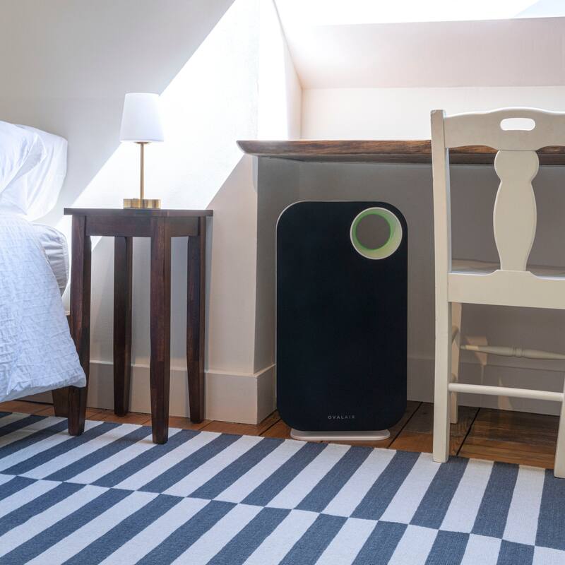 OVAL AIR 3-Stage H13 True HEPA 5-in-1 Air Purifier for Rooms up to 600 sq. ft. reduces Allergies, Asthma, Pets, Odor, Smoke