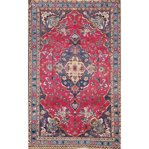 Vegetable Dye Kashmar Persian Wool Area Rug Hand-knotted Foyer Carpet - 3'6" x 5'9"