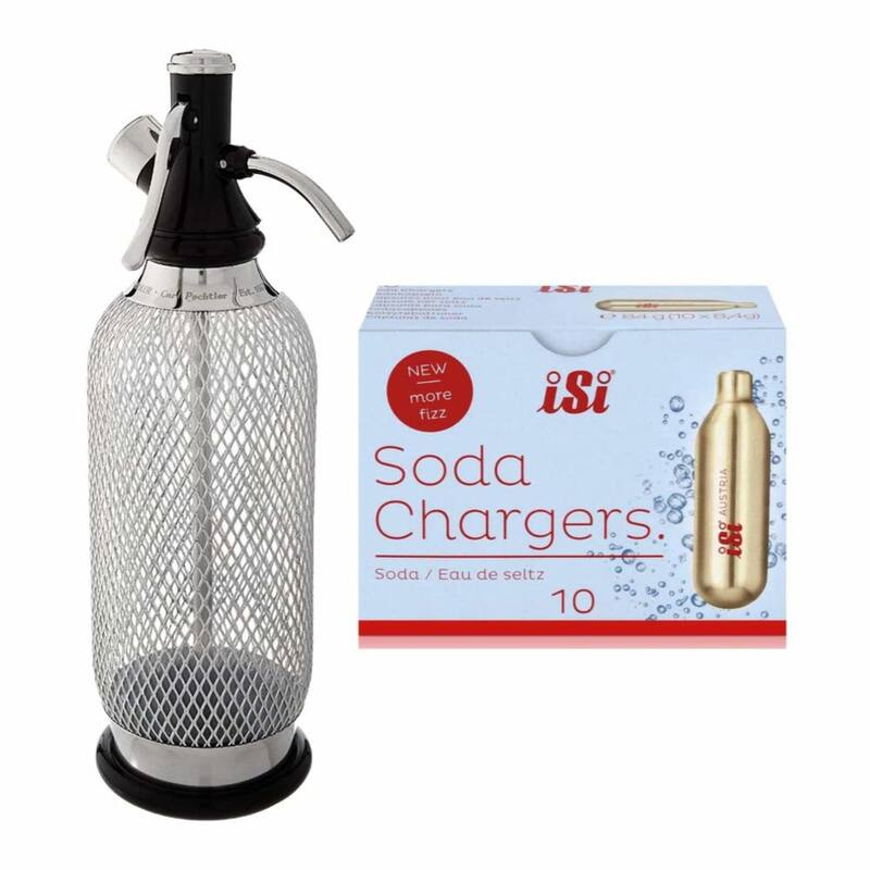 iSi North America Sodamaker Classic with 10 Pack Soda Siphon Chargers - 1 Pack of Chargers