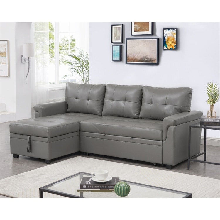 Gray microfiber hot sale sectional with chaise