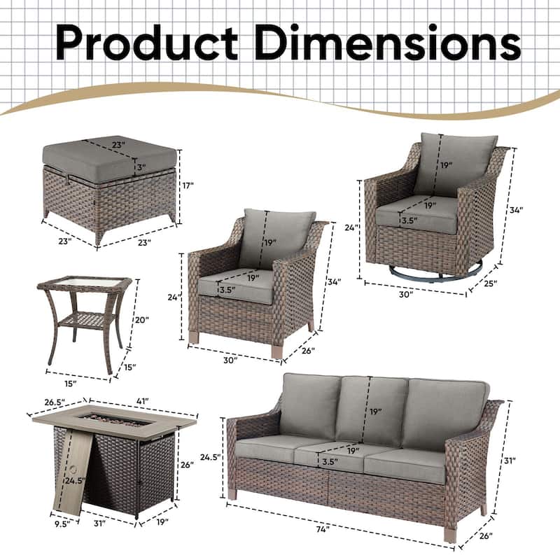 Outdoor Fire Pit Table with Sofa Funiture