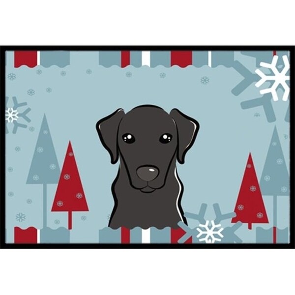 Carolines Treasures BB1731MAT Winter Holiday Black Labrador Indoor & Outdoor Mat 18 x 27 in.