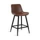 preview thumbnail 45 of 103, LUE BONA Modern Industrial Counter Stools Faux Leather Upholstered Counter Height Bar tools with Back