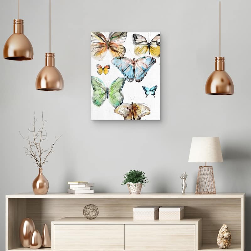 Les Papillons 1 by Studio Arts Canvas Art Print