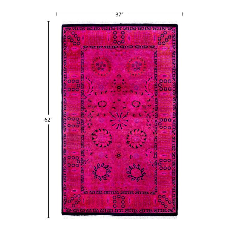 Overdyed One-of-a-Kind Hand-Knotted Area Rug - Pink - 3' 1" x 5' 2"
