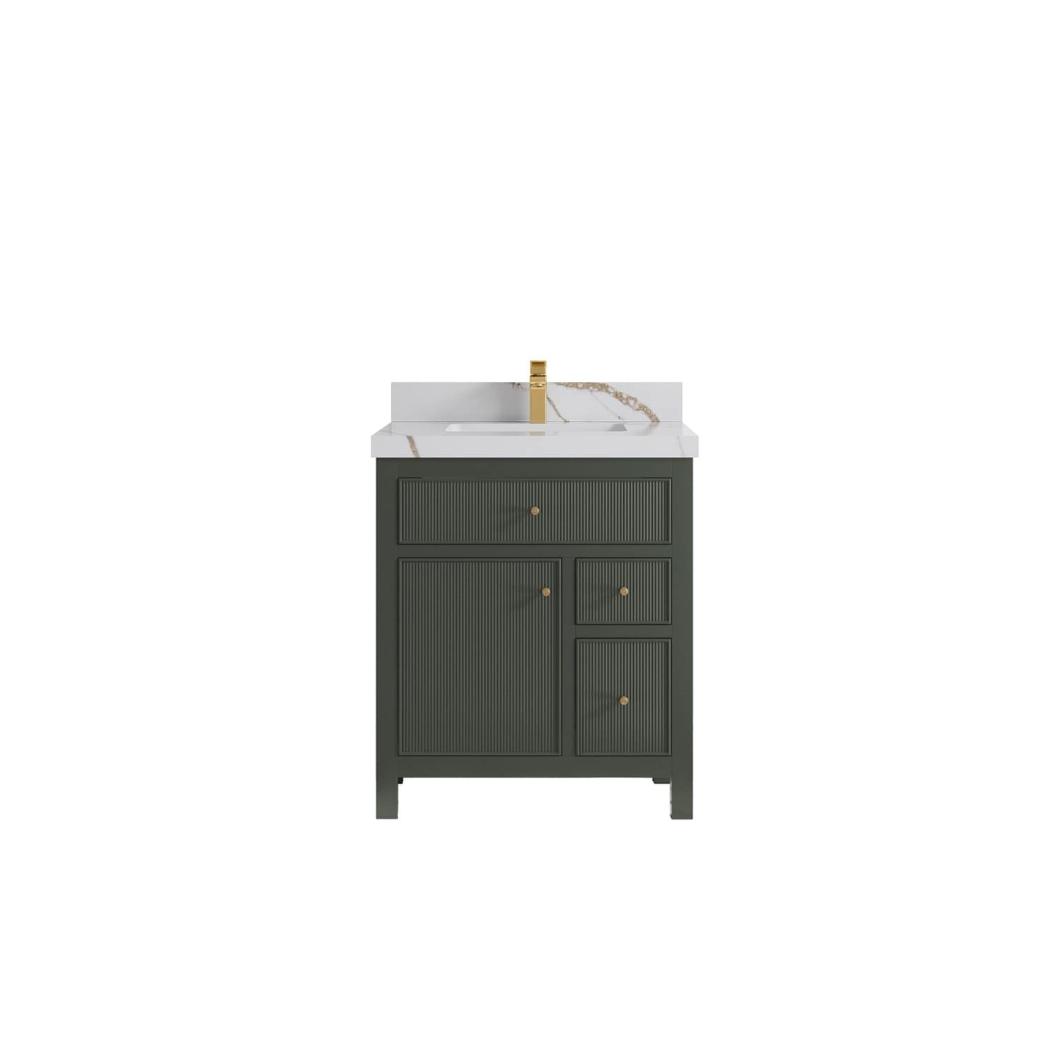 Willow Collections 30 in W x 22 in D Sonoma Free Standing Reeded Single Sink Bathroom Vanity with Countertop