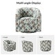 preview thumbnail 99 of 106, Cuenca Modern Living Room Wooden Upholstered 360° Swivel Barrel Chair with Metal Base and Wide Backrest