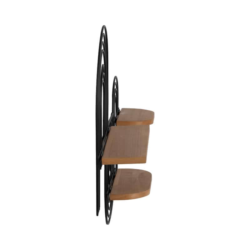 Sagebrook Home 18'' Metal, Wood Brown and Black Loopy Wall Decoration, Unique and Stylish Design for Many Rooms - 24" x 4" x 18"