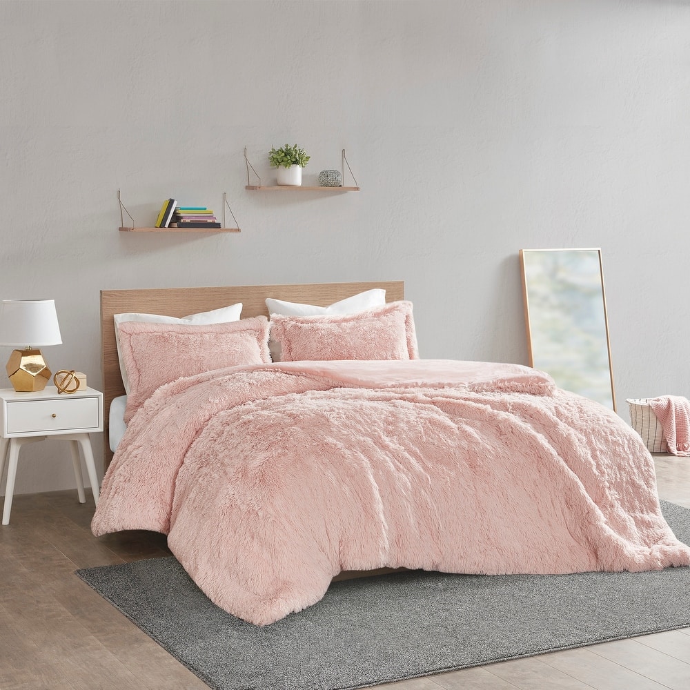 Leena Shaggy Fur Duvet Cover Set by Intelligent Designs