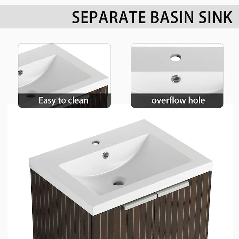 Bathroom Vanity With Sink In 24/30/36 Inch, Floating Bathroom Vanity With Soft Close Door