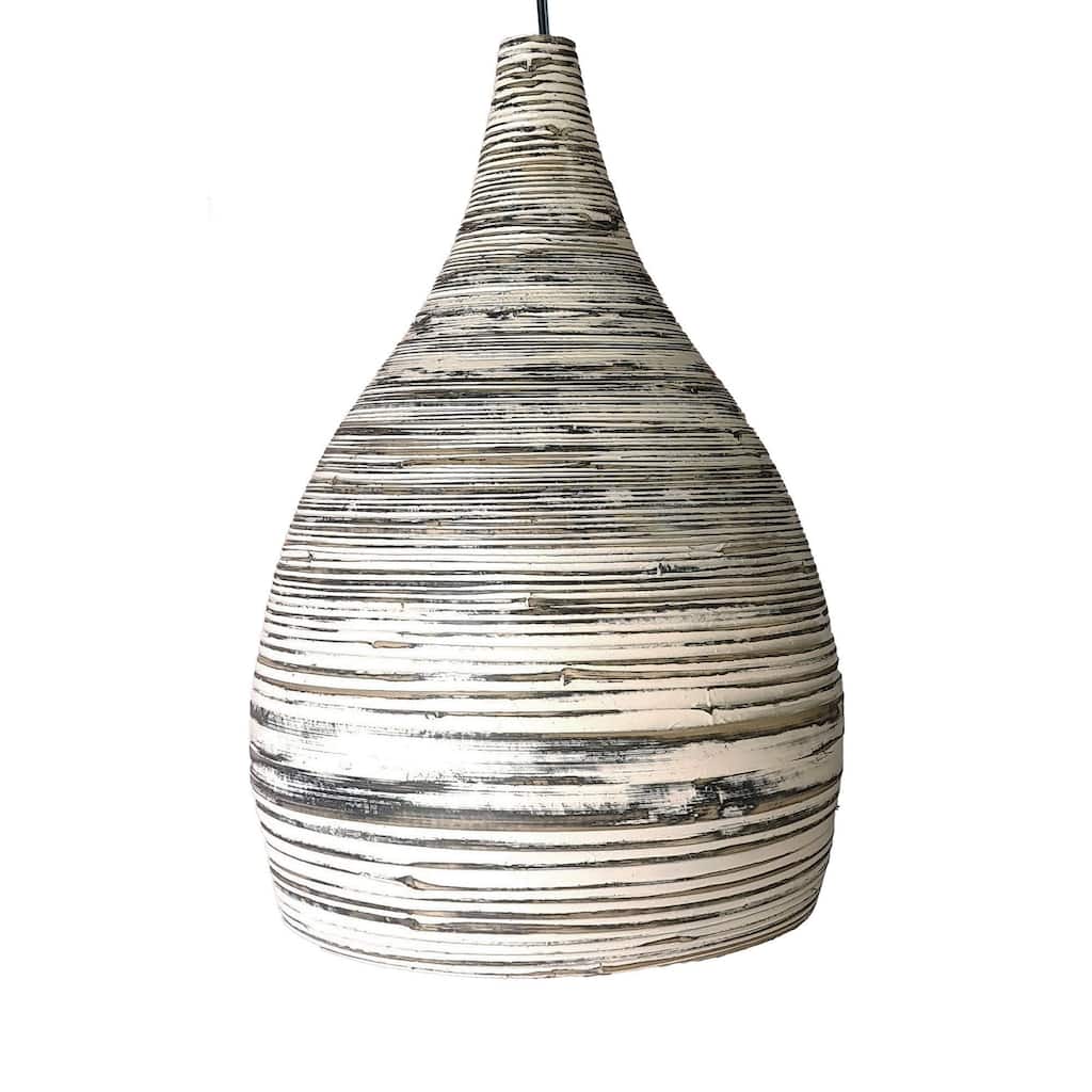 Glow Chandelier with Bamboo Shade - Black, White