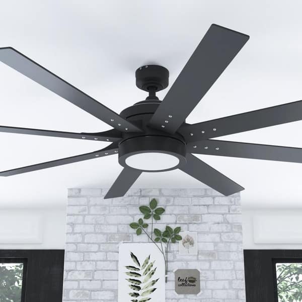 slide 2 of 9, 62" Honeywell Xerxes Indoor Contemporary Ceiling Fan with Remote, Matte Black