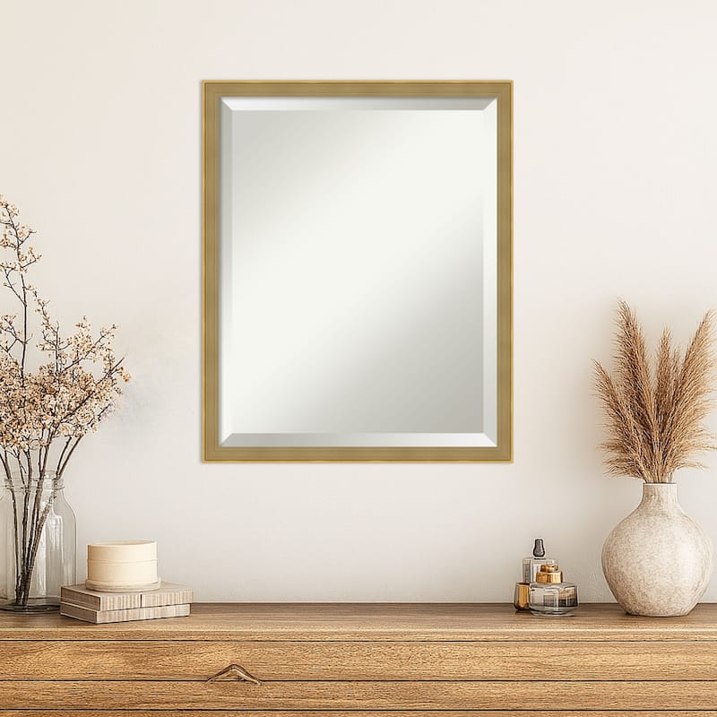 Incline Beveled Wood Framed Wall Mirror