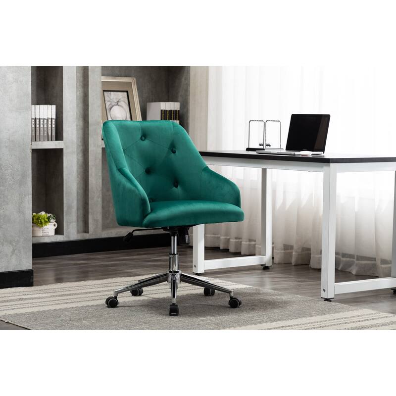 Porthos Home Livia Chair For Desk, Semi Wingback In Velvet Fabric