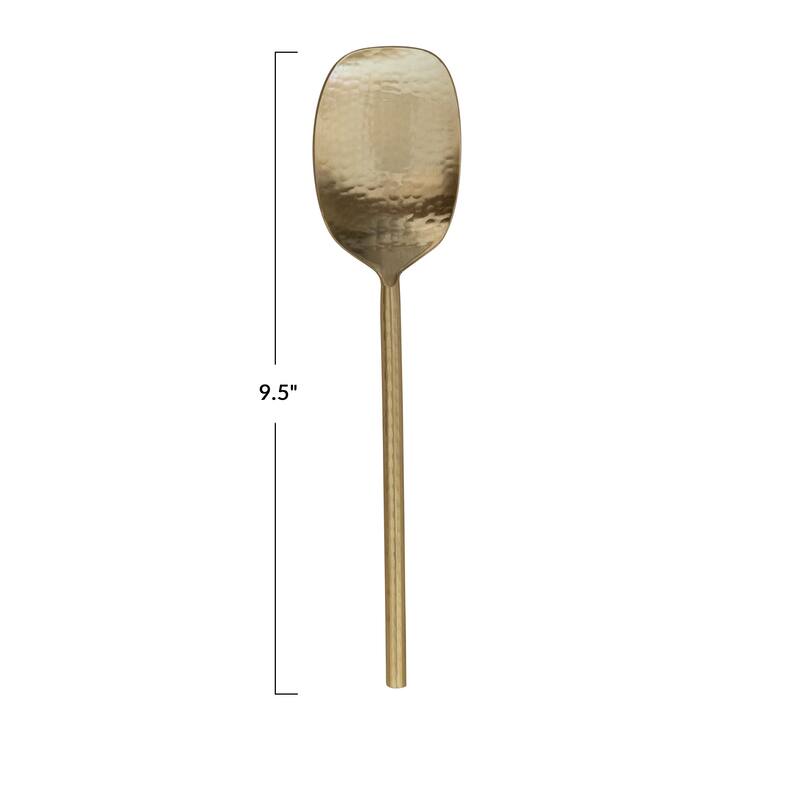 Hammered Stainless Steel Serving Spoon - 9.5"L x 2.2"W x 0.3"H - 9.5"L x 2.2"W x 0.3"H