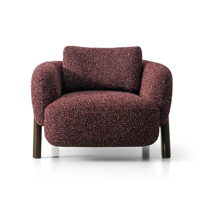 Furniture of America Premier Modern 39-inch Burgundy Tweed Premium Upholstered Accent Chair