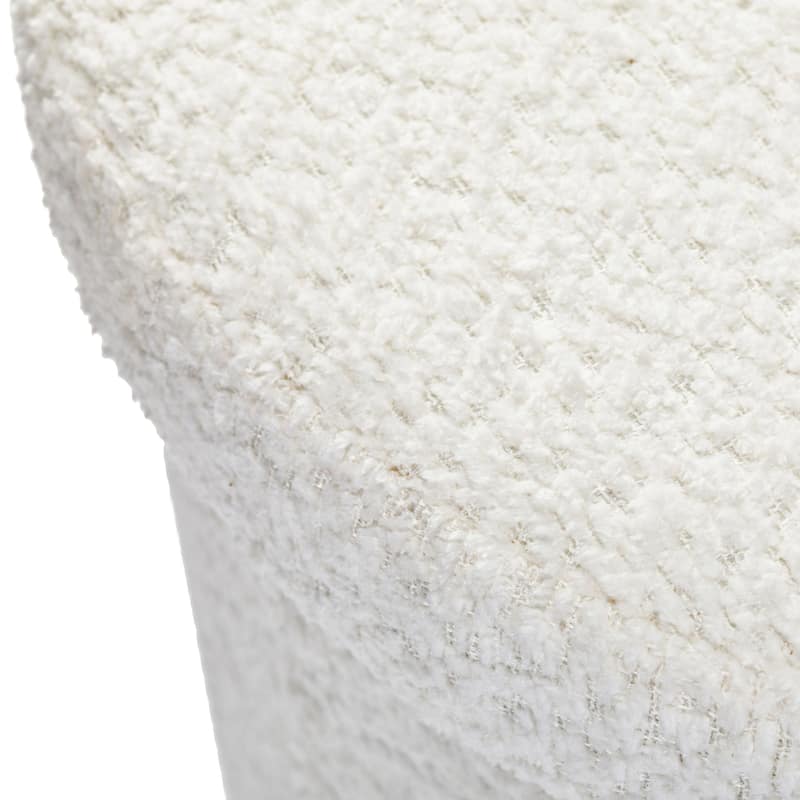 Ivory Boucle Storage Ottoman Bench with Hidden Storage and Seat Top
