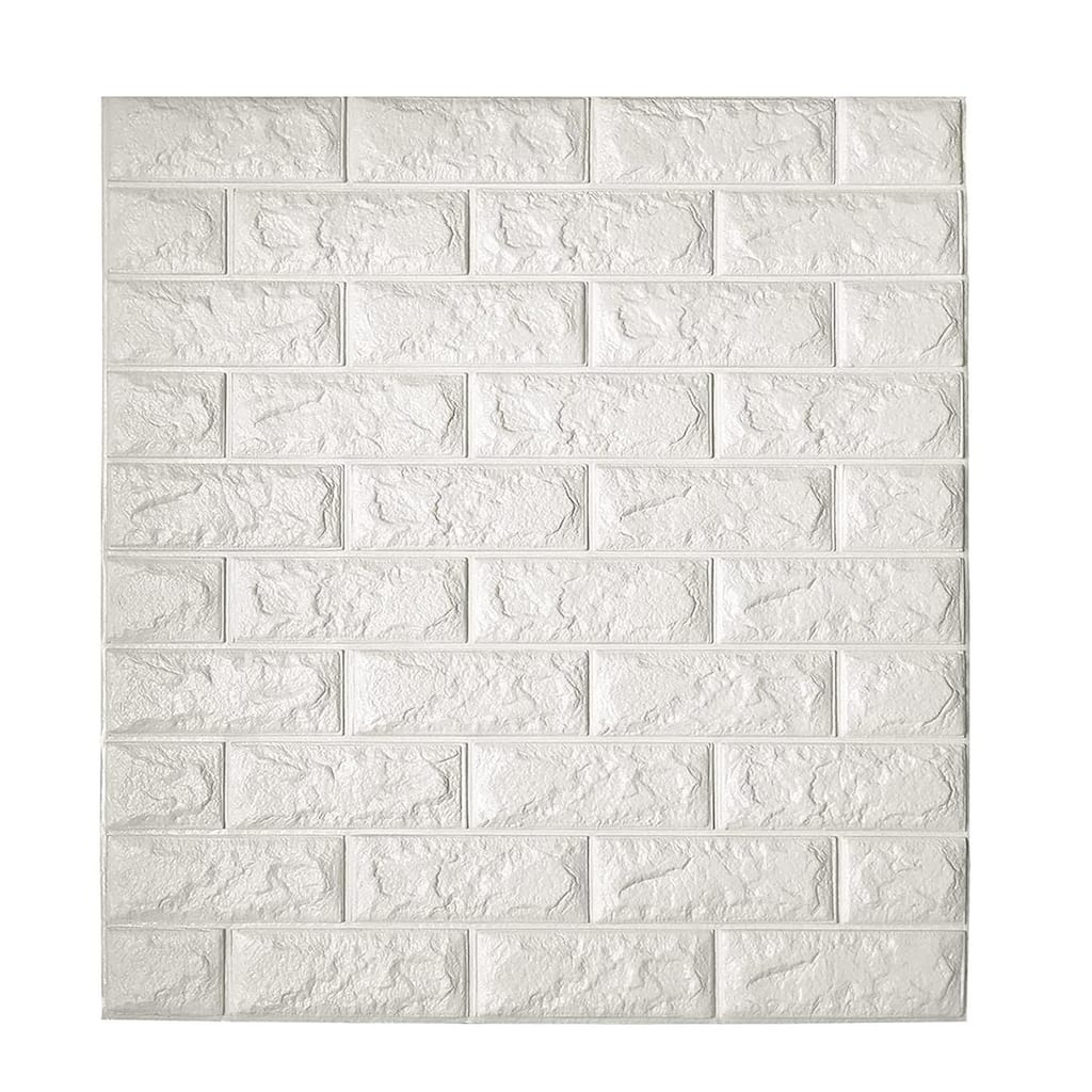 Art3d 20pcs 30.5"x27.5" White Self-adhesive Foam Faux Brick Wall Tiles Wall Sticker