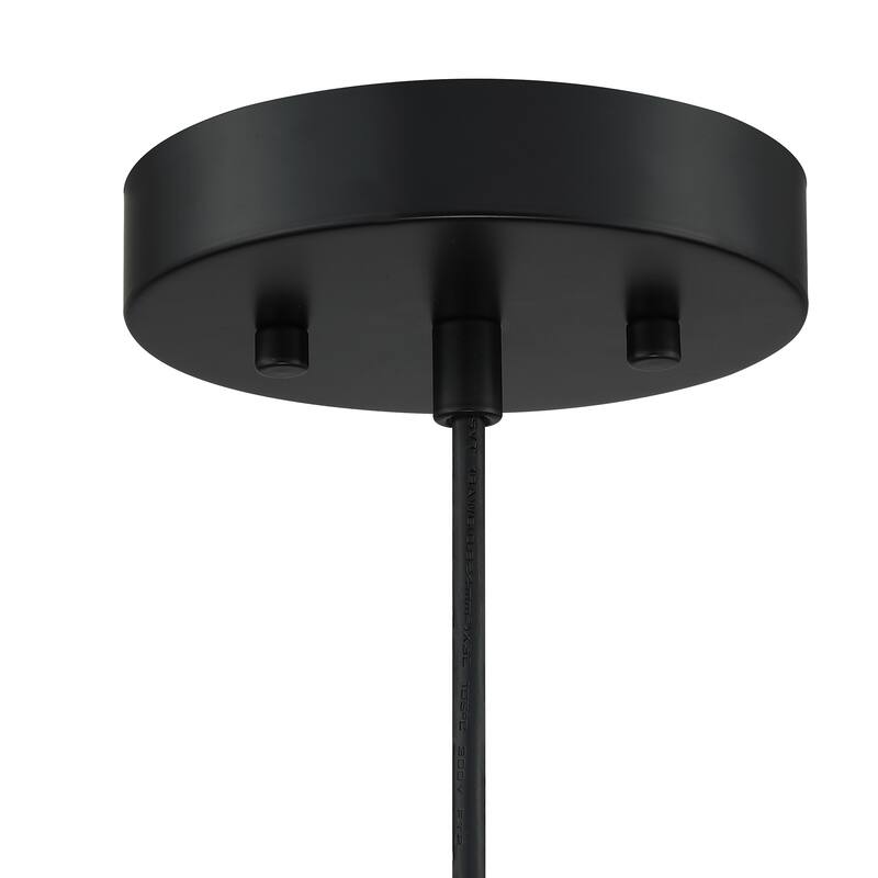 1-Light Matte Black Finish with Gold-Painting Inside Mini Pendant