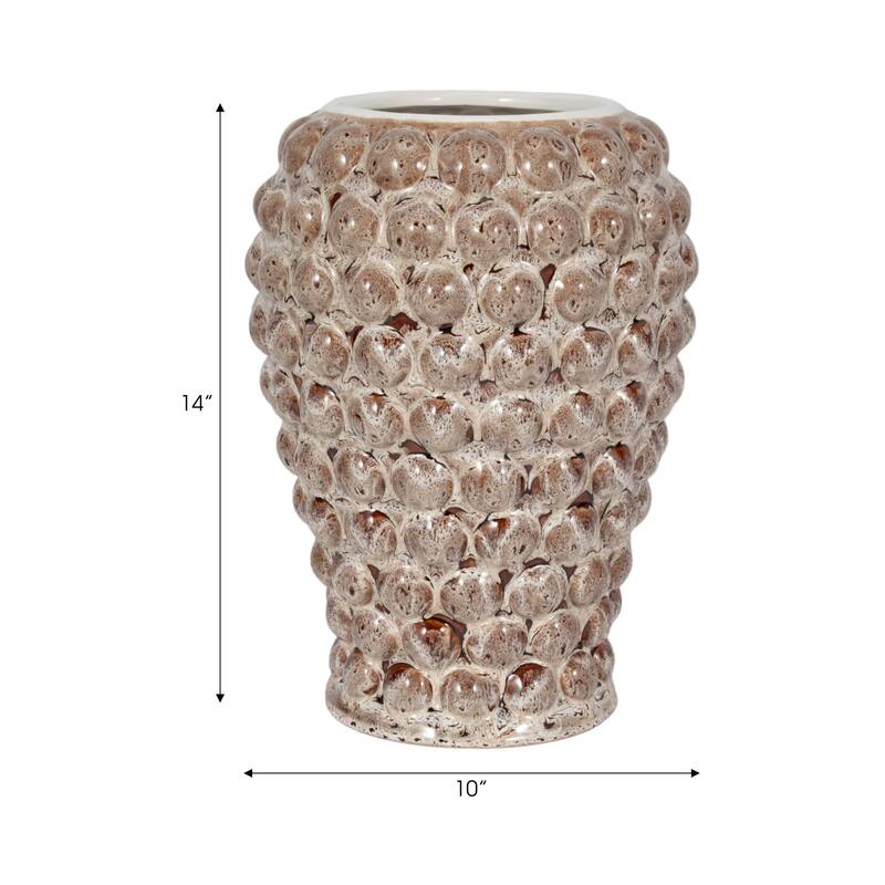 Sagebrook Home Ceramic Essence, Brown, Novelty - Unique Decorative Vase for a Modern Home