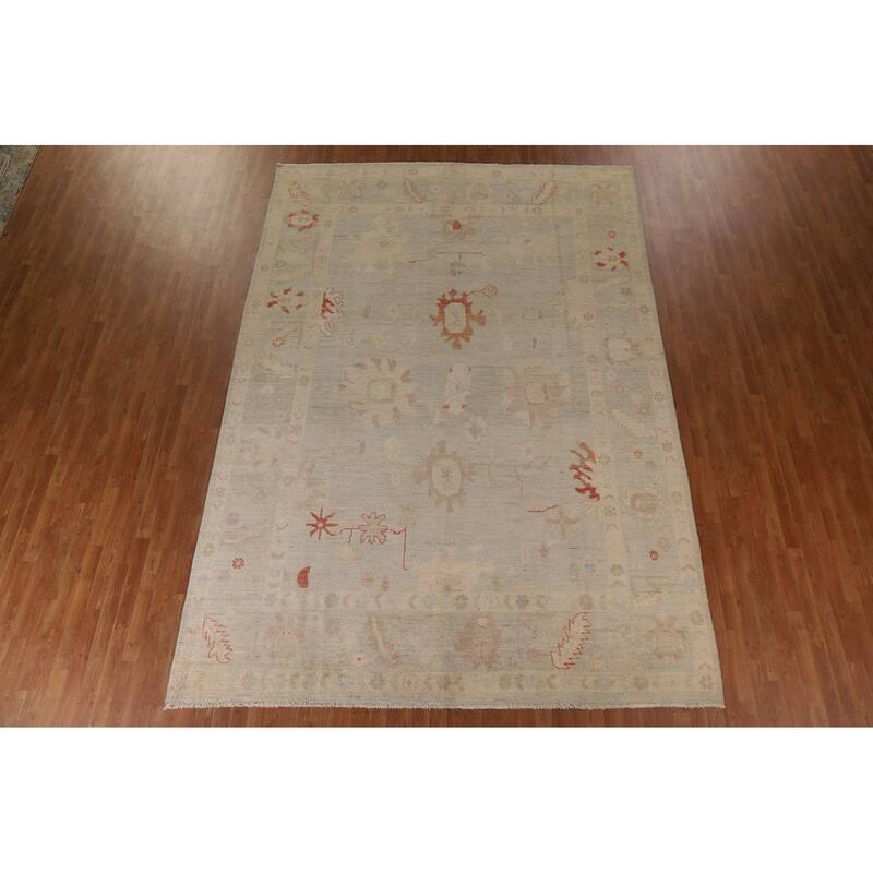 Vegetable Dye Oushak Turkish Area Rug Handmade Wool Oriental Carpet - 8'11"x 12'10"