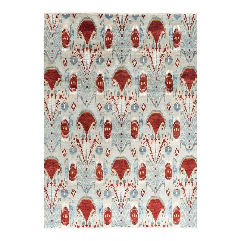 Ikat One-of-a-Kind Hand-Knotted Area Rug - Sand, 9' 1" x 12' 1" - 9' 1" x 12' 1"
