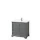 Option Dark Gray, Chrome Trim, White Quartz Top