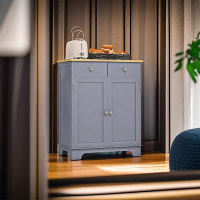 Sideboard Buffet Cabinet, Double Door Kitchen Cabinet,Adjustable Shelf