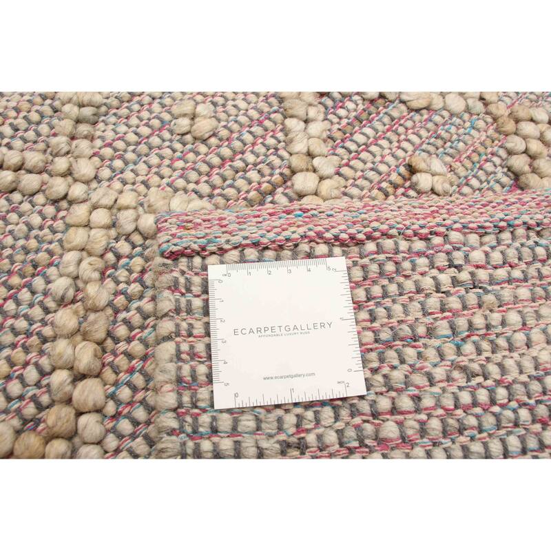 ECARPETGALLERY Braid weave Sienna Grey Wool Rug - 5'0 x 8'2