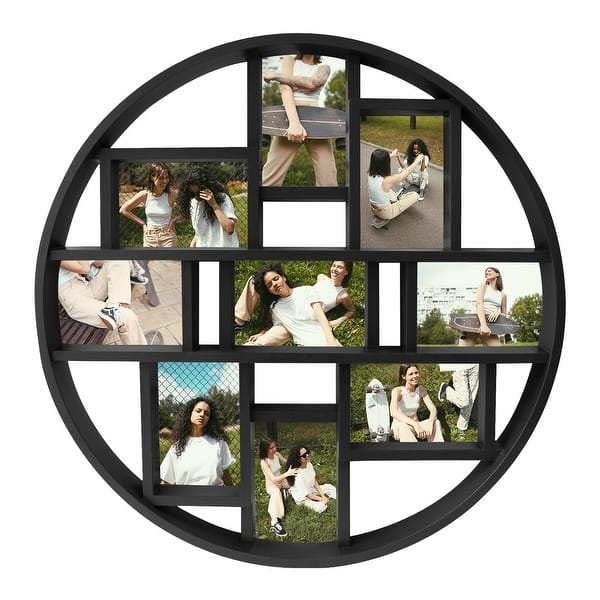 HELLO LAURA 9 Openings Collage Picture Frame Black Family Pictures Wall Decor