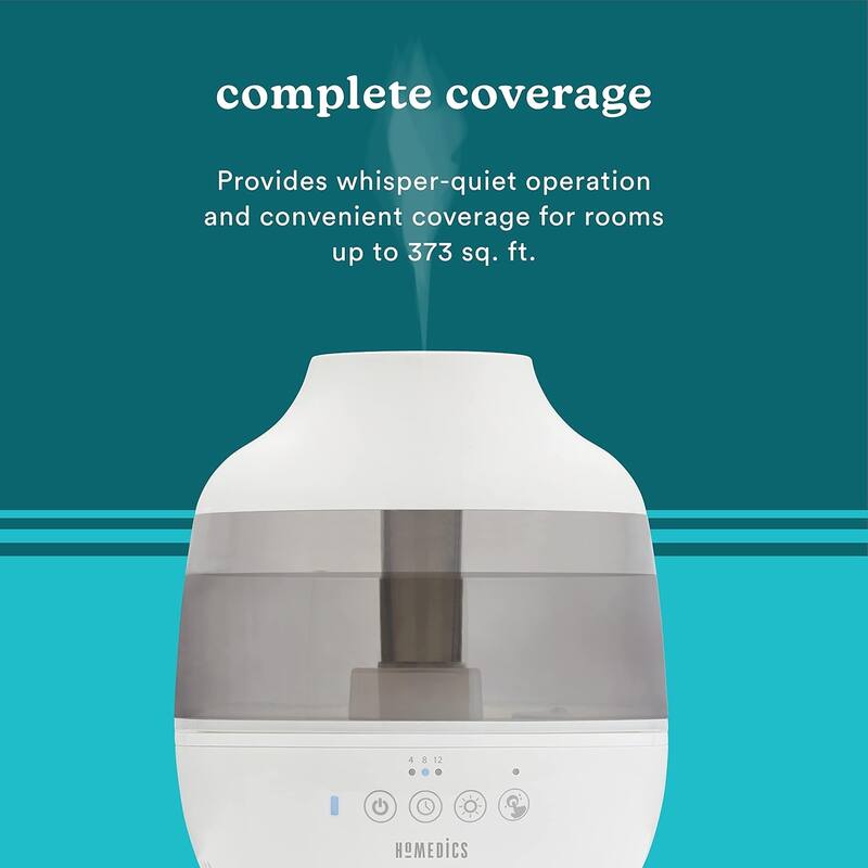 Homedics TotalComfort UHE‑CM18 Cool Mist Humidifier | 0.5 gal Top‑Fill Tank | 2 Mist Speeds | Night‑Light