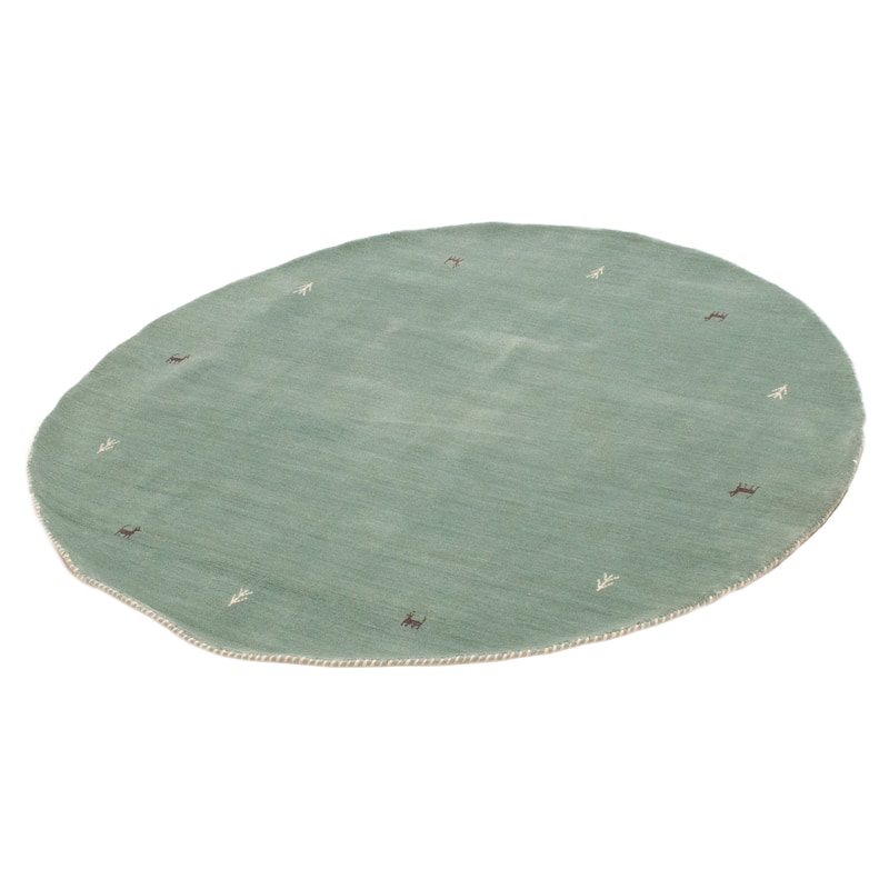Kashkuli Gabbeh Blue Rug 4'11" x 4'11" - 4'11 x 4'11