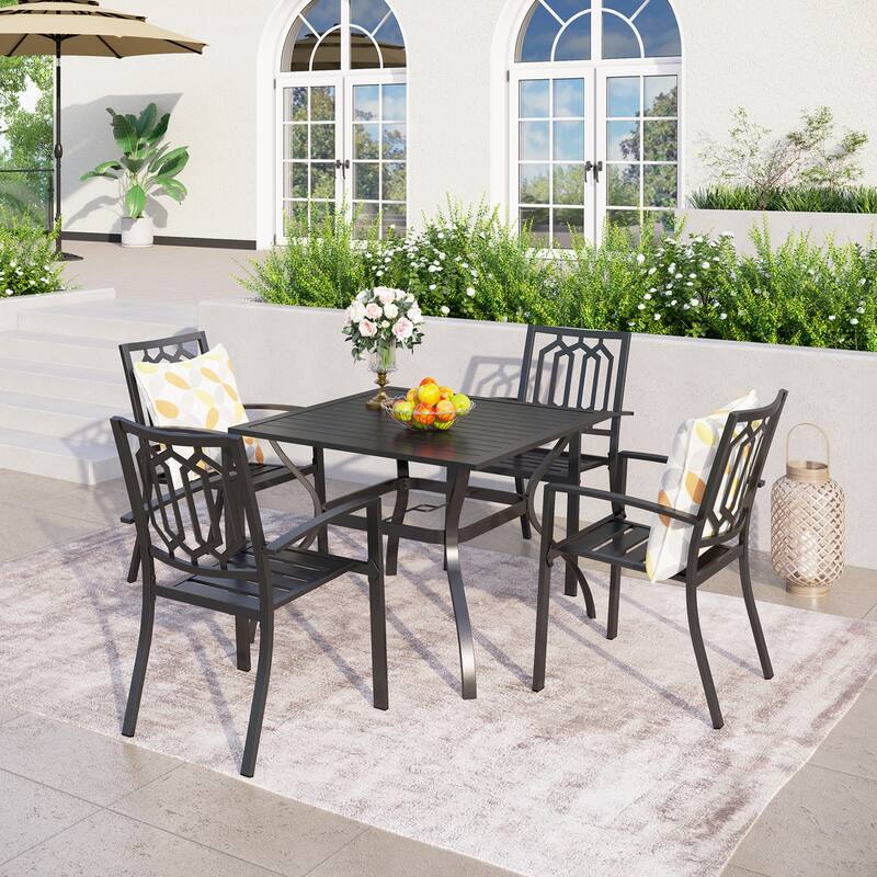 MAISON ARTS E-Coating Dining Set Metal Outdoor Patio Dining Set (Set of 5) - 5-PieceSets