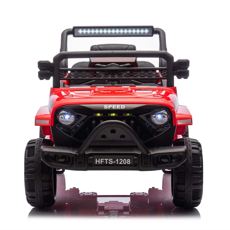 12V Kids Ride On Electric Truck Car W/Parents Control,2WD,4-wheel suspension,Adjustable volume,Microphone jack,Power display,LED