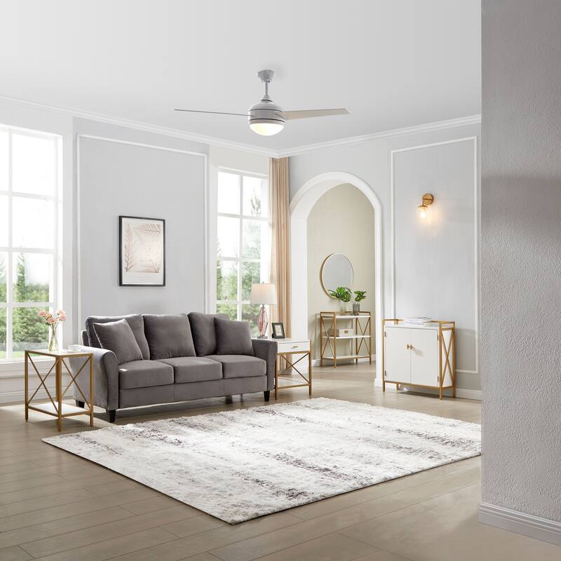 Leick Home Zielle Soft Shag Painterly Modern Indoor Area Rug Rectangle 8'X10' and 2'x8' Runner Combo - 8' x 10'