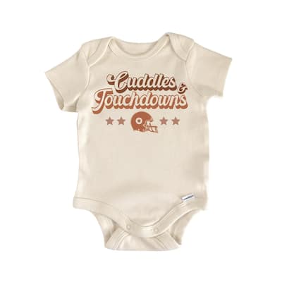 Cuddles Touchdown Football - Baby Boy Girl Clothes Infant Bodysuit Funny Cute Newborn
