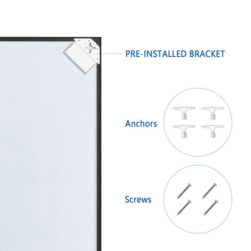 Aluminum Framed Rectangle Beveled Bathroom Wall Mirror