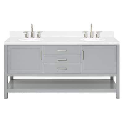 Ariel R072DCQOVO Bayhill 72" Free Standing Double Basin Vanity Set