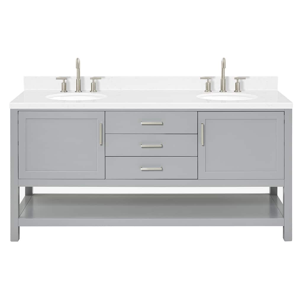 Ariel R072DCQOVO Bayhill 72" Free Standing Double Basin Vanity Set