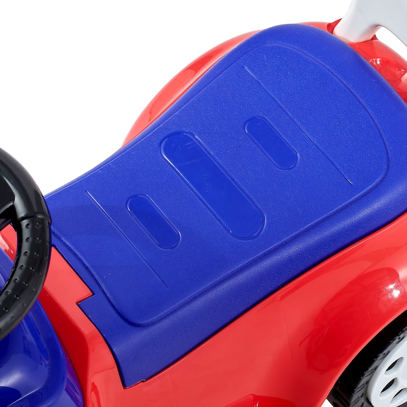 Toddler Ride On Push Car for Ages 19-36 Months, Red Foot-to-Floor Walker with Music & Storage