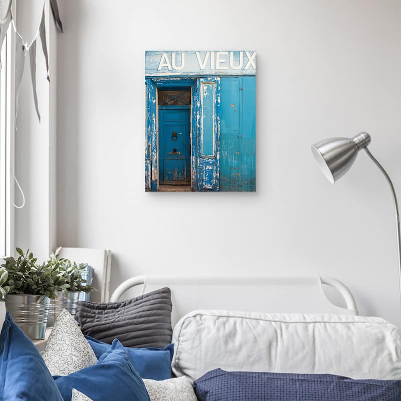 Blue Door Au Vieux by Sossi Madzounian Canvas Art Print