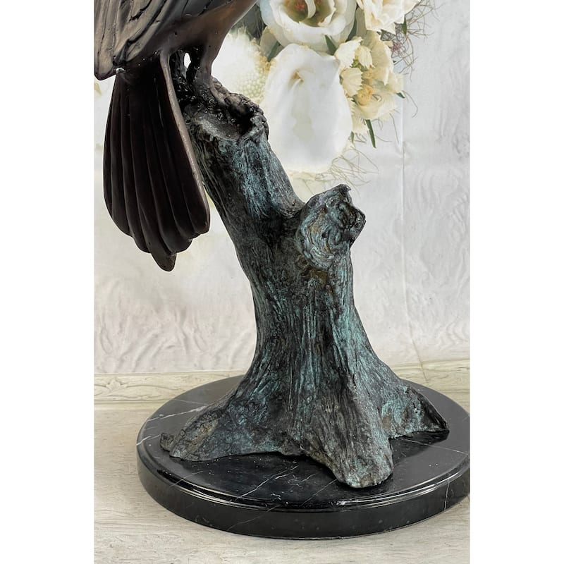 African Hornbill Coastal Bird 100 Percent Solid Bronze Sculpture Figurine Figure Statue