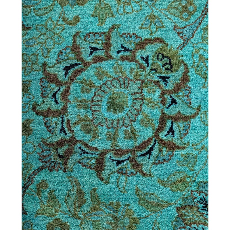 Overdyed One-of-a-Kind Hand-Knotted Area Rug - Green - 6' 1" x 6' 3"
